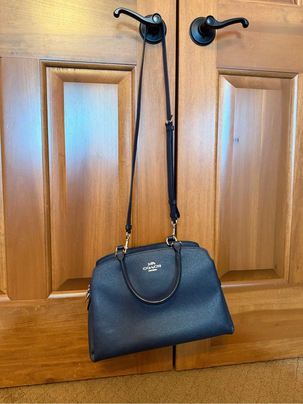 Coach Mini Satchel Crossbody Black Pebbled Leather Gold Hardware